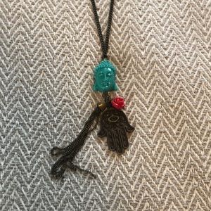Hamza and Buddha Head Necklace